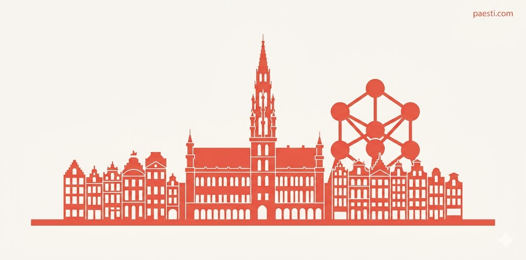 Brussels skyline illustration