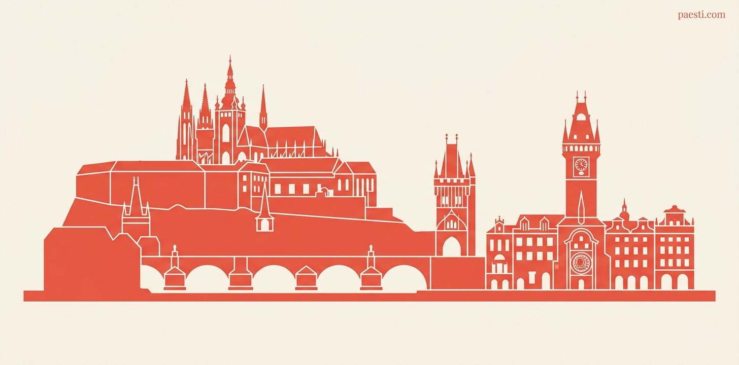Prague skyline illustration